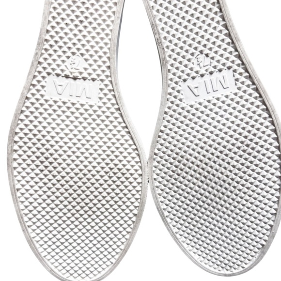 MIA Cristie Women’s Black & White Faux Leather Slip On Wedge Sneaker Ankle Boot - Picture 15 of 16